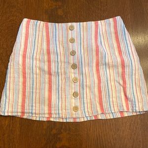 striped linen skirt